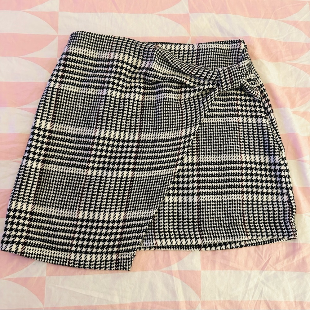 Forever 21 Wrap Detailed Plaid Mini Skirt